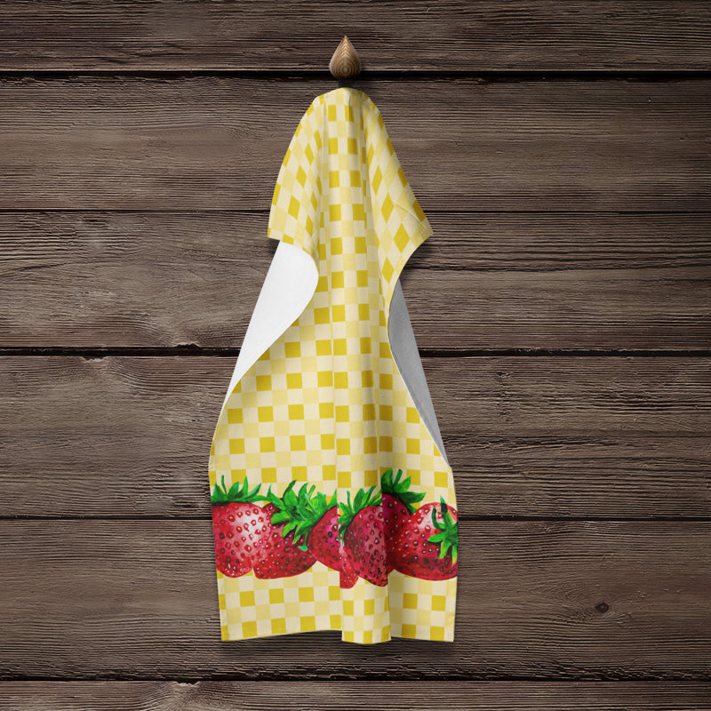 Fraises sur basketweave chiffons