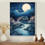 Pleine lune au bord de la rivière - Japon, art mural du salon