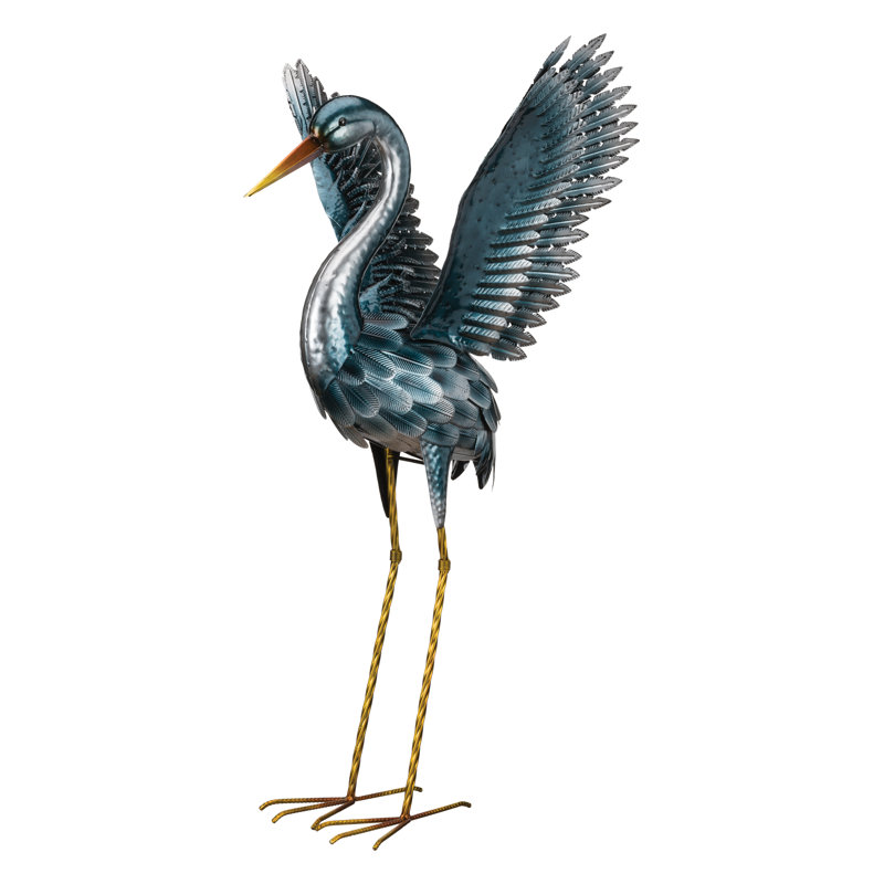 Statue d'oiseau en métal pour jardin, H 36,5 po x l 23,5 po x P 18 po