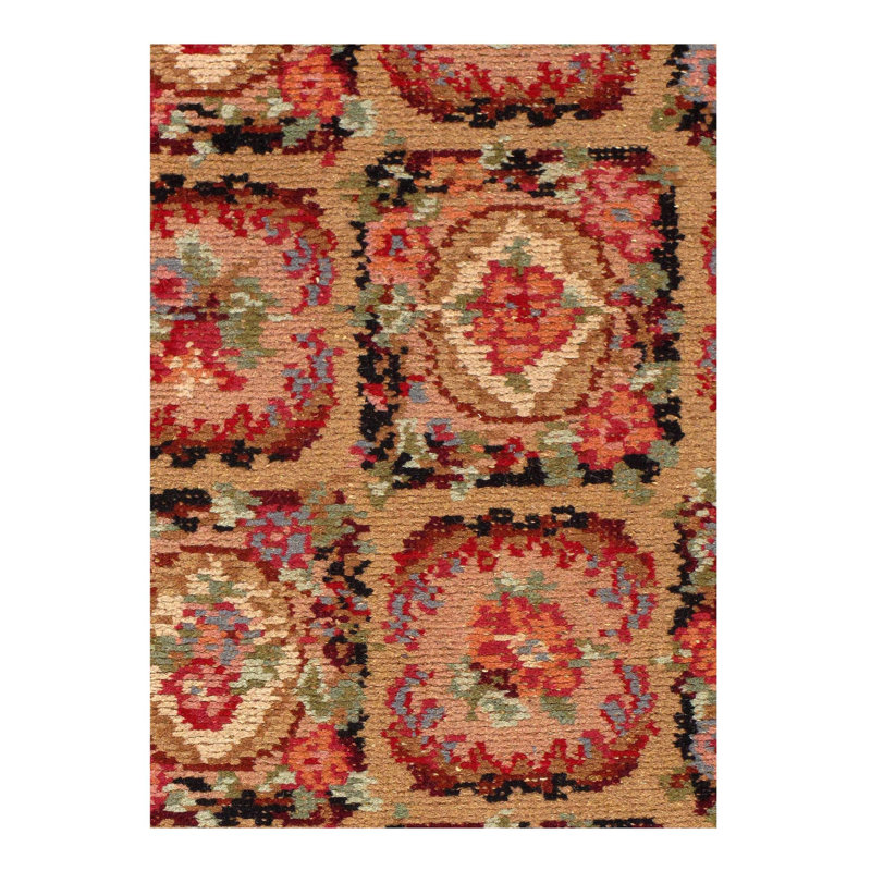 Floral Area Rug in Red