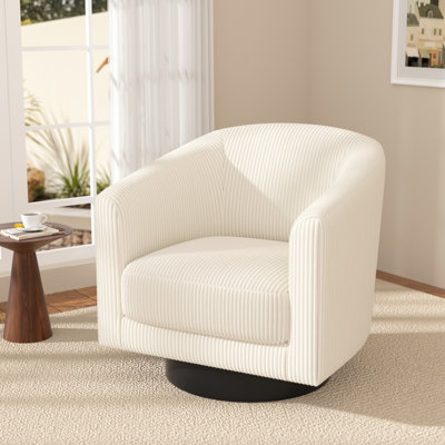 Fauteuil demi-tonneau pivotant Corduroy
