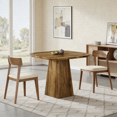 Table de salle à manger 31,5 "pour 2 à 4 personnes - Table de cuisine de ferme avec base piédestal robuste