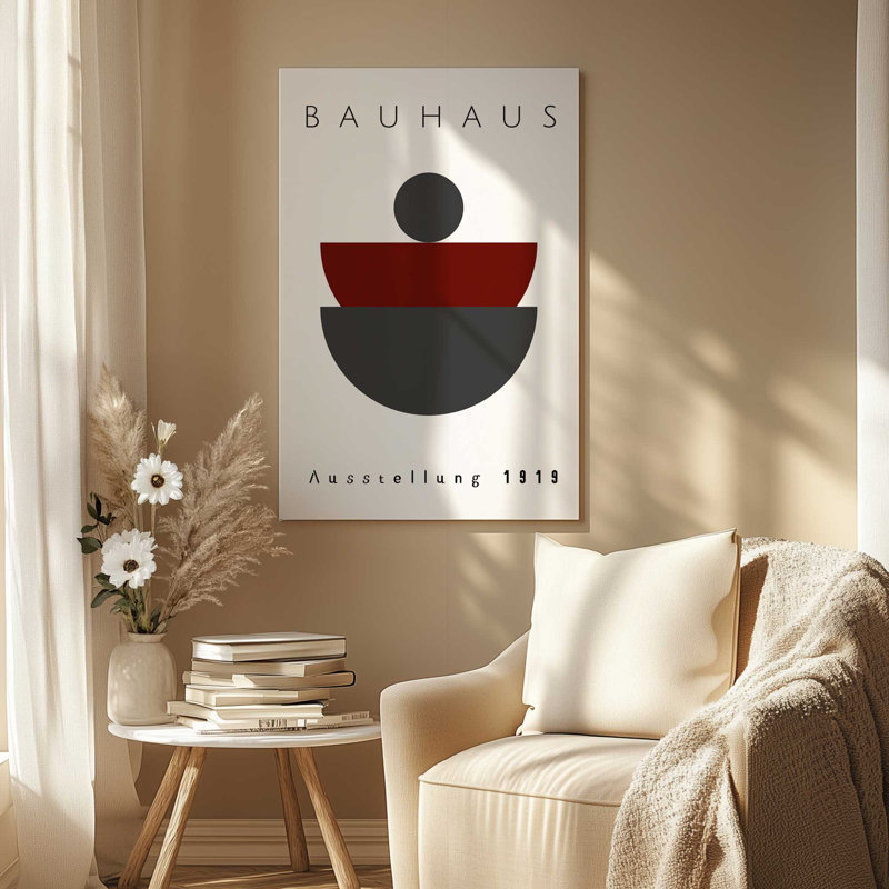 Impression sur toile Bauhaus, Cadre flottant or poli, H 36,75 po x l 24,75 po x P 1,75 po