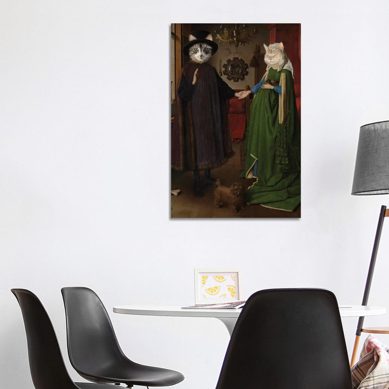 Arnolfini Wedding Cats by Karen Burke - Wrapped Canvas Print, 101.6 cm H x 66.04 cm W