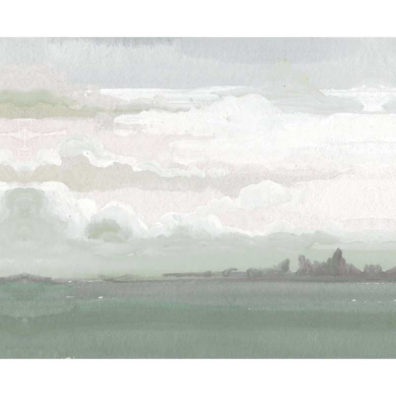 Landscape - Painting Print, 30cm H x 46cm W, Black Floater Frame