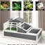 Très petit refuge pour animaux de compagnie, enceinte de tortue en bois de 2 étages avec aire de bronzage spacieuse gris reptile + blanc