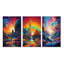 «Mysterious Rainbow Vision Landscape III», 3 pièces sur toile-1237514846-1237514833