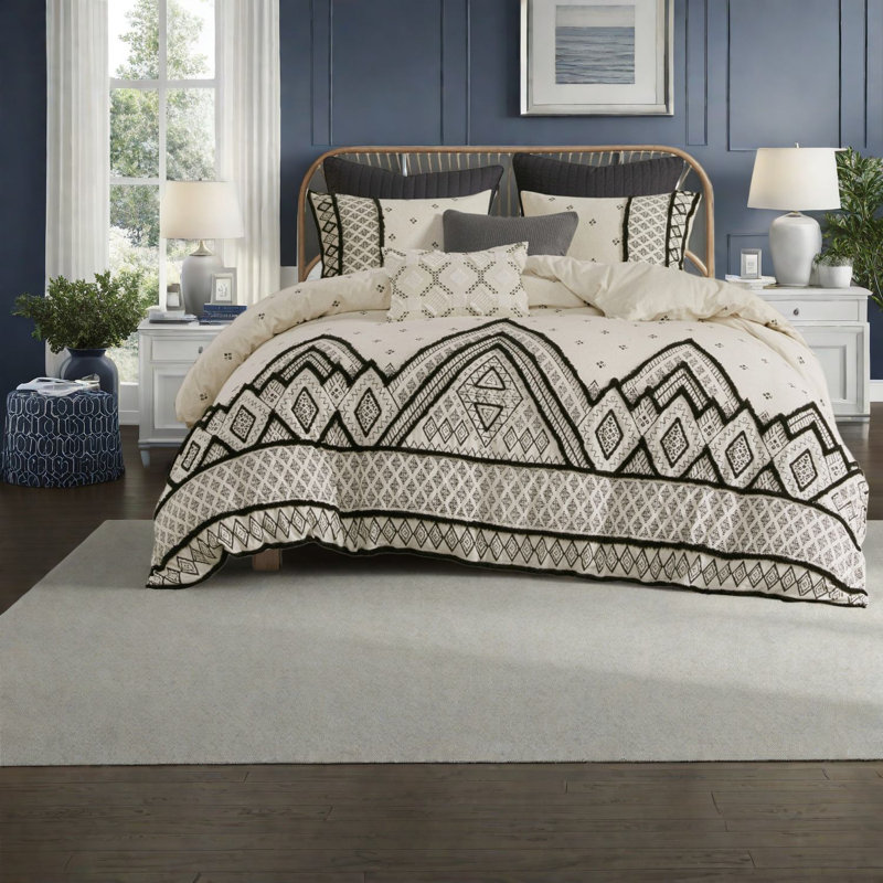 Ensembles de literie très grand / très grand Modern / boho, mélange de coton et de lin pour les chambres confortables