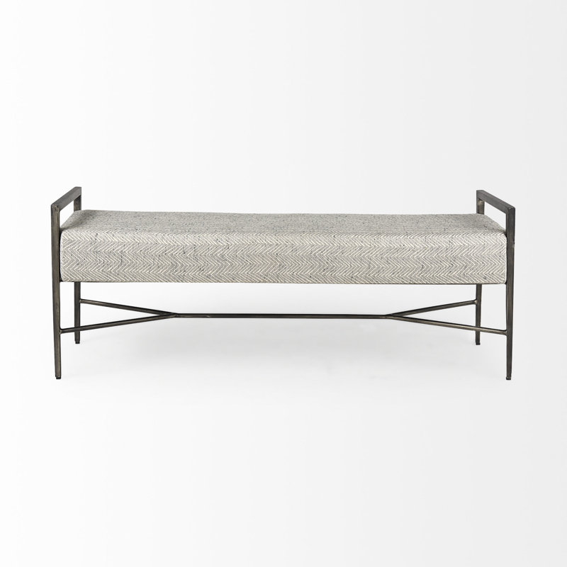 Banc rembourré Genevieve, Crème