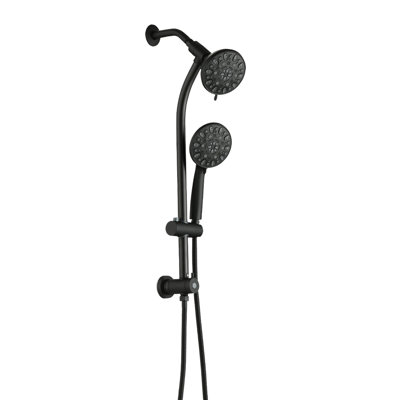Douche de pluie 5 pouces et 7 jets avec glissière de 26 po, installation facile, angle réglable, buses, débit stable de 1,8 gal / min, commande manuelle