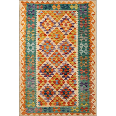 Framed Triangle Colorful Geometric Modern Pattern Woven Base and Decorative Machine Washable Area Rug