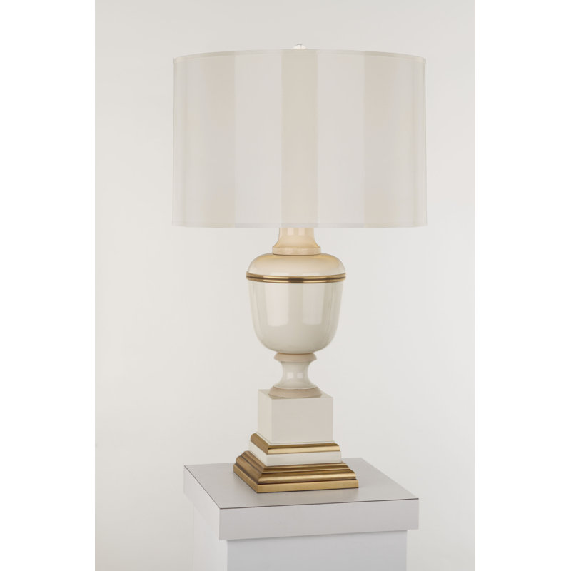 Annika Metal Table Lamp, 24'' H x 13.5" W x 13.5" D, Ivory, Spindrift Snowflake