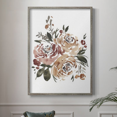 «Spring Fling Bouquet I», reproduction encadrée - bois massif