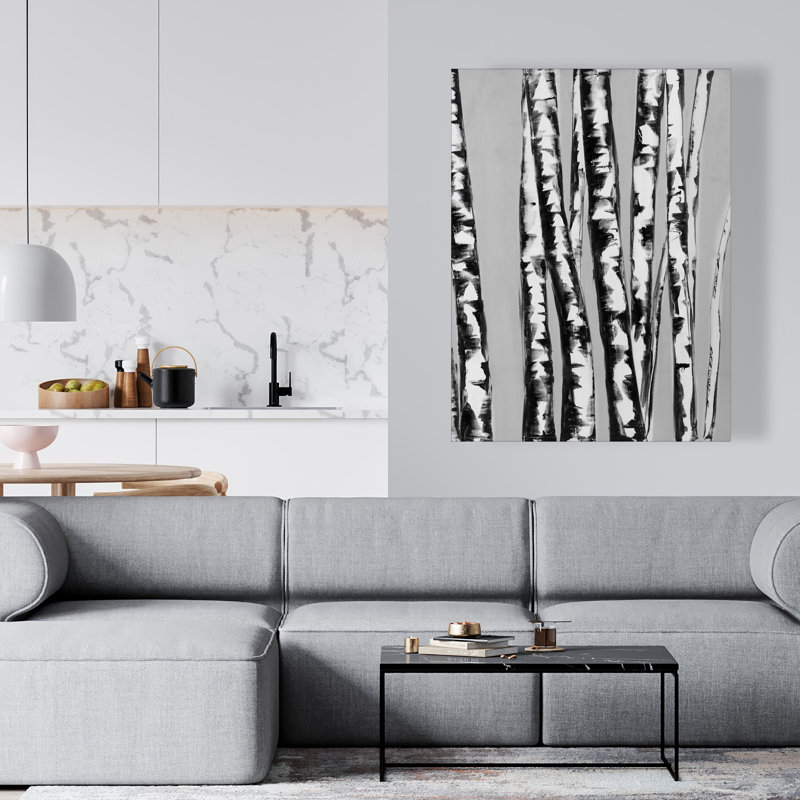 Birches Intersecting - Landscapes Trees Canvas for Home Decor