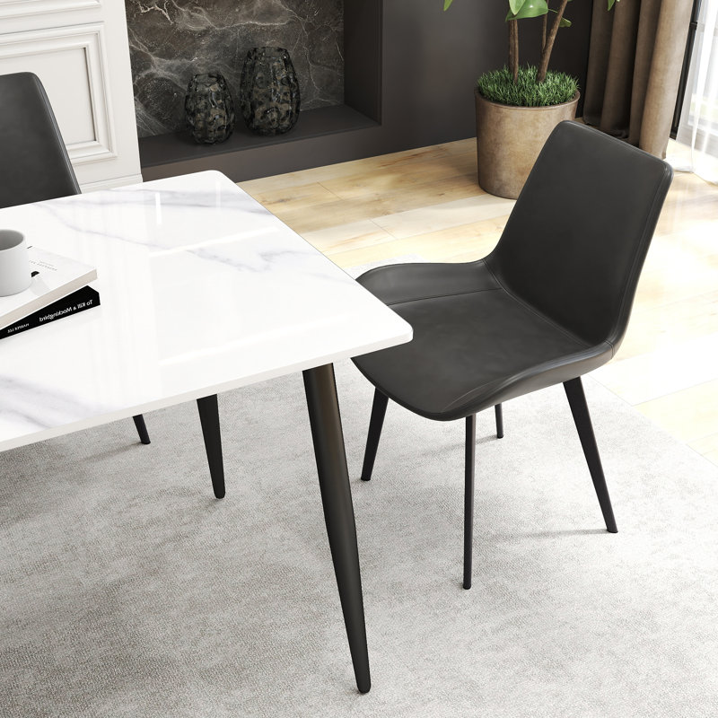 Grande table de salle à manger Juvan, Blanc neige, H 29,21 po x L 31,49 po x l 55,11 po