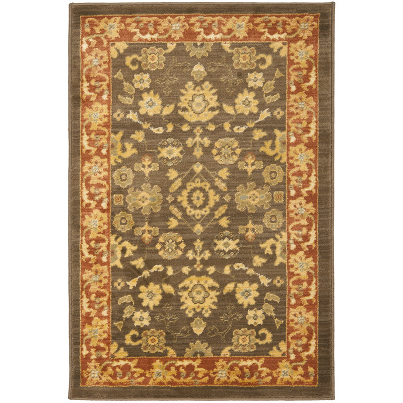 Tapis brun / rouge Christensen, Rectangle 2 pi 6 po x 4 pi