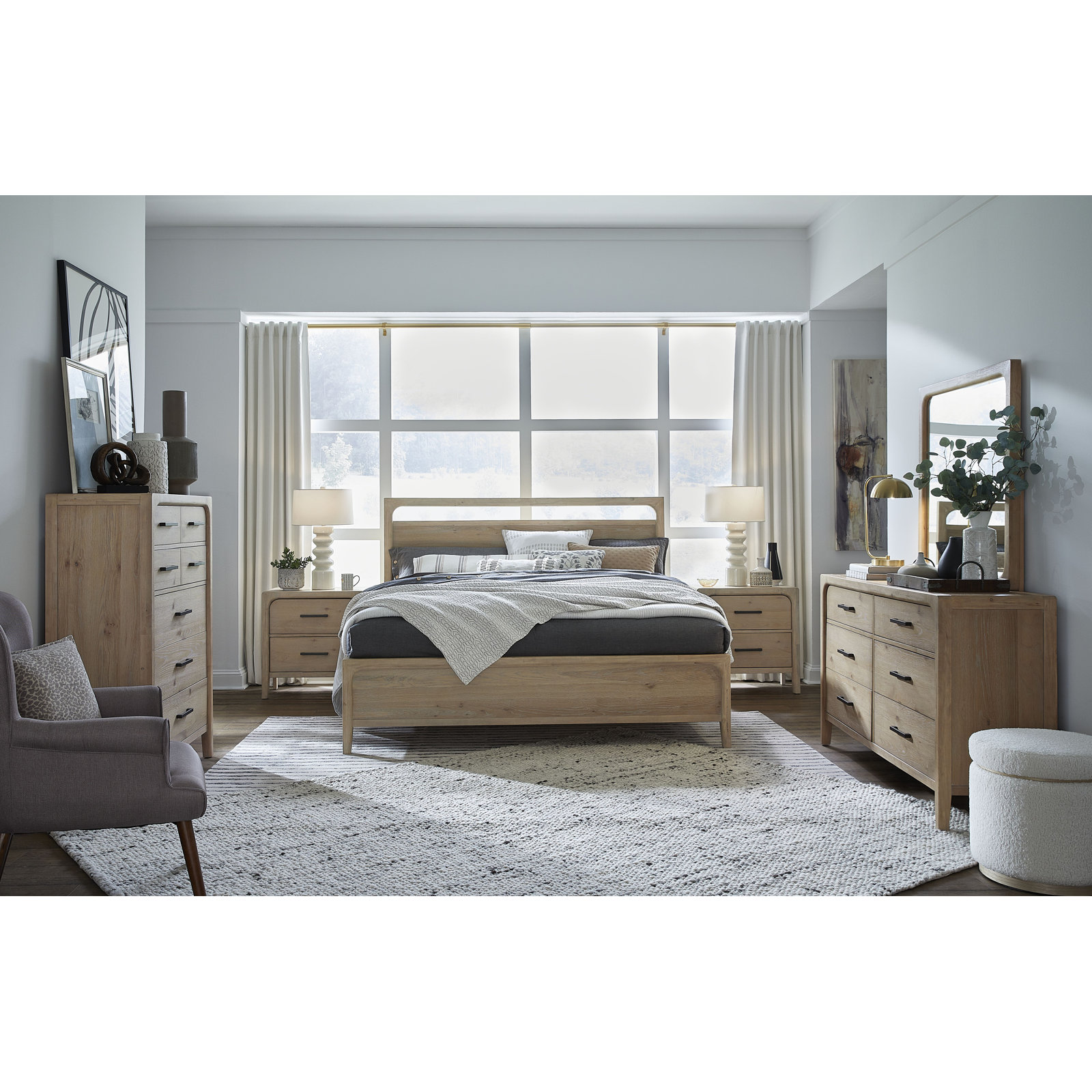 Rory Solid Wood Oak Bed, King