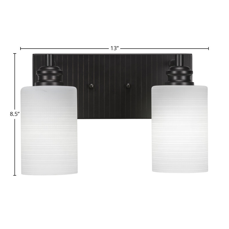 Barre d'éclairage de salle de bain 2 lumières Edge, Blanc, Espresso