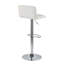 Tabouret de bar réglable en métal chromé et similicuir blanc - ensemble de 2-1761506076