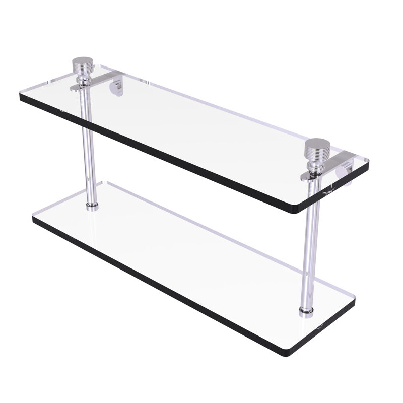 Ballenas 2 Piece Tiered Shelf, 22", Polished Chrome