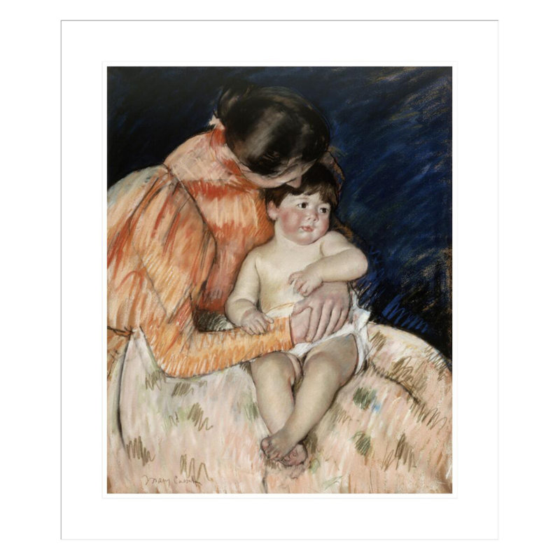 «Mother and Child» par Mary Cassatt - impression numérique sur toile, H 27,52 po x l 23,5 po