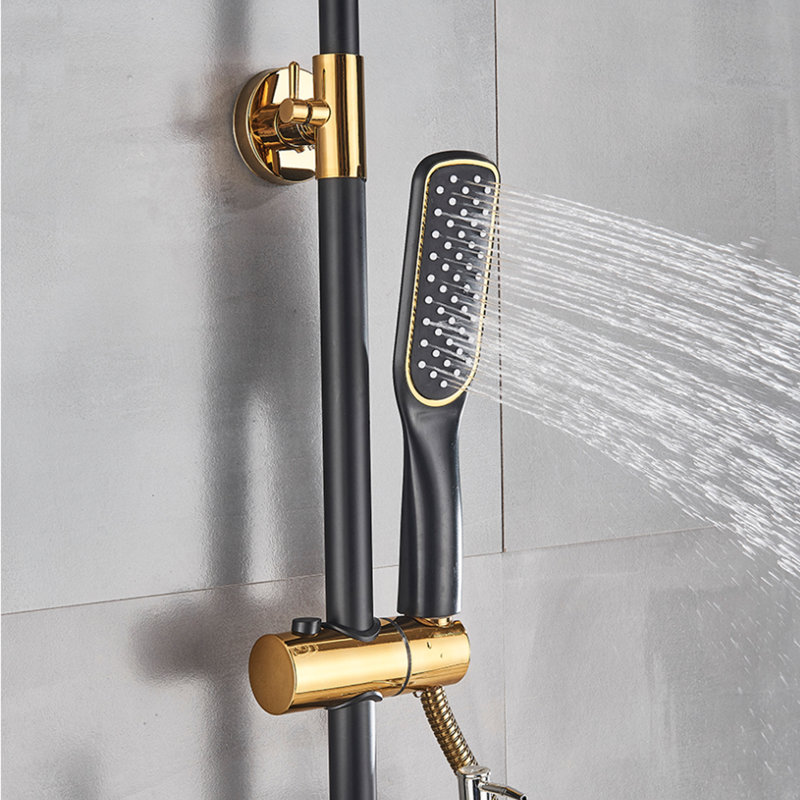 Ensemble de douche à pluie réglable en hauteur, système de pomme de douche à pluie murale pour salle de bain et hôtel