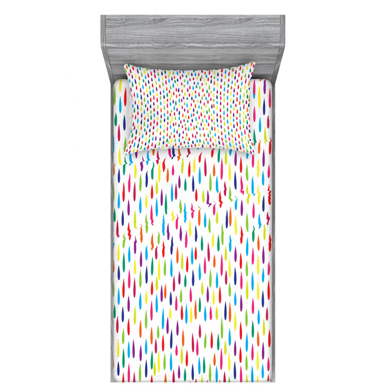 Microfiber Paisley Sheet Set, Twin Sheet Set with Fitted Sheet