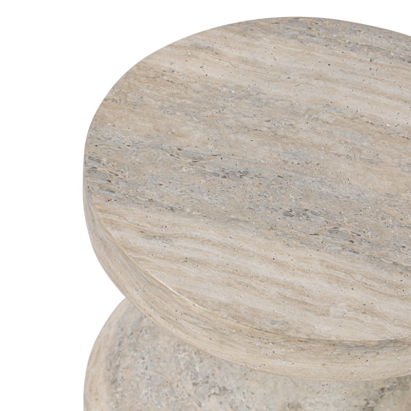 Odeon End Table, White/Neutral