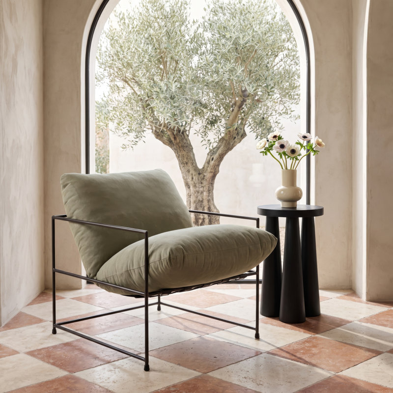 Fauteuil de 28,5 po de largeur Danita, Toile performance vert délavé
