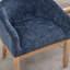Chaises de salle à manger demi-tonneau rembourrées de style Mid-Century avec accoudoirs, chaises d'appoint de cuisine et de salle à manger en chenille de ferme, structure en bois franc, chaise 19 po seulement