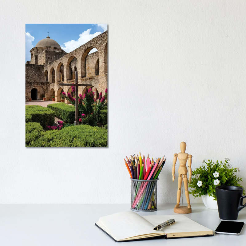 Arched Portico At Mission San Jose In San Antonio by Larry Ditto - Wrapped Canvas Gallery-Wrapped Canvas Giclée