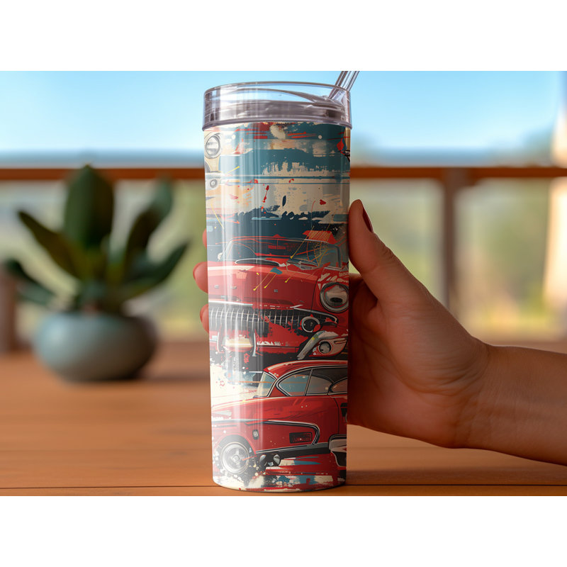 Choose Handmade Tumblers 591ml Vacuum Insulated Stainless Steel (18/8) Travel Tumbler with Straw