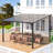 Large Hard Top Lean To Metal Gazebo With Patio Roof-111160132