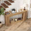 Console cannelée en bois avec 2 rangements, table d'entrée rectangulaire de 71 pouces derrière le canapé-669959405