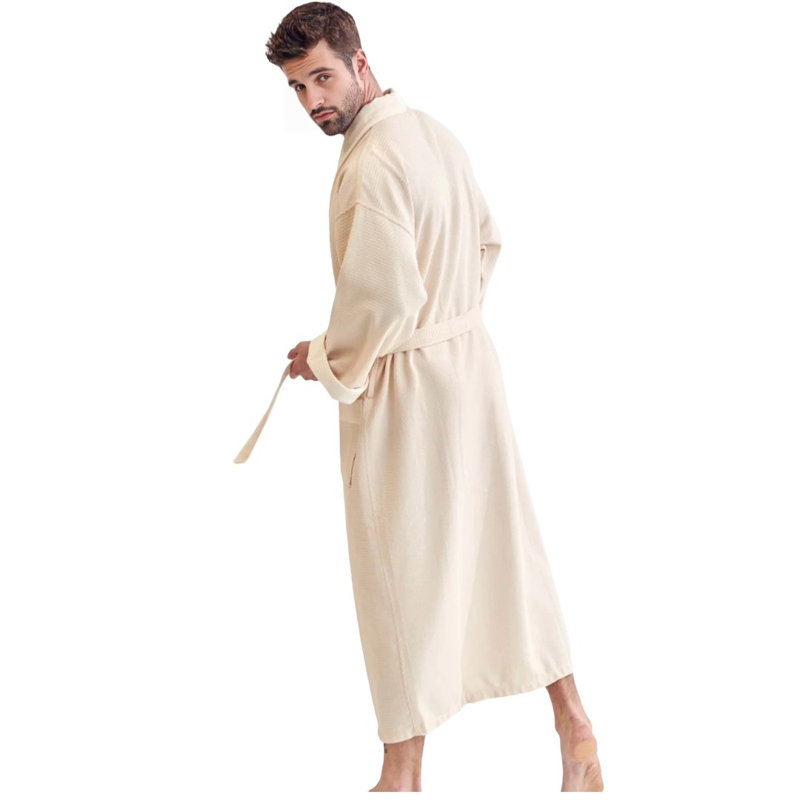 Peignoir mi-mollet avec poches Zarina, Beige
