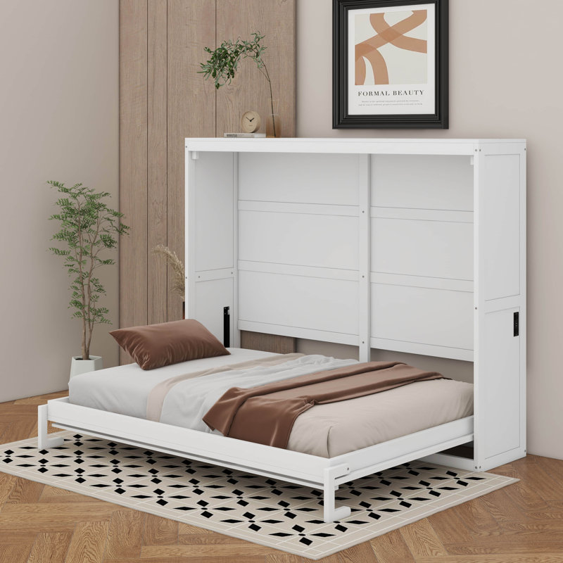 Queen Murphy Bed Wall Bed, White, Queen