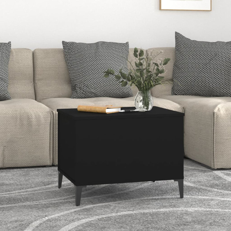 Allishia Lift Top Four Leg Coffee Table with Storage, 60x44.5x45 cm, Smoked Oak