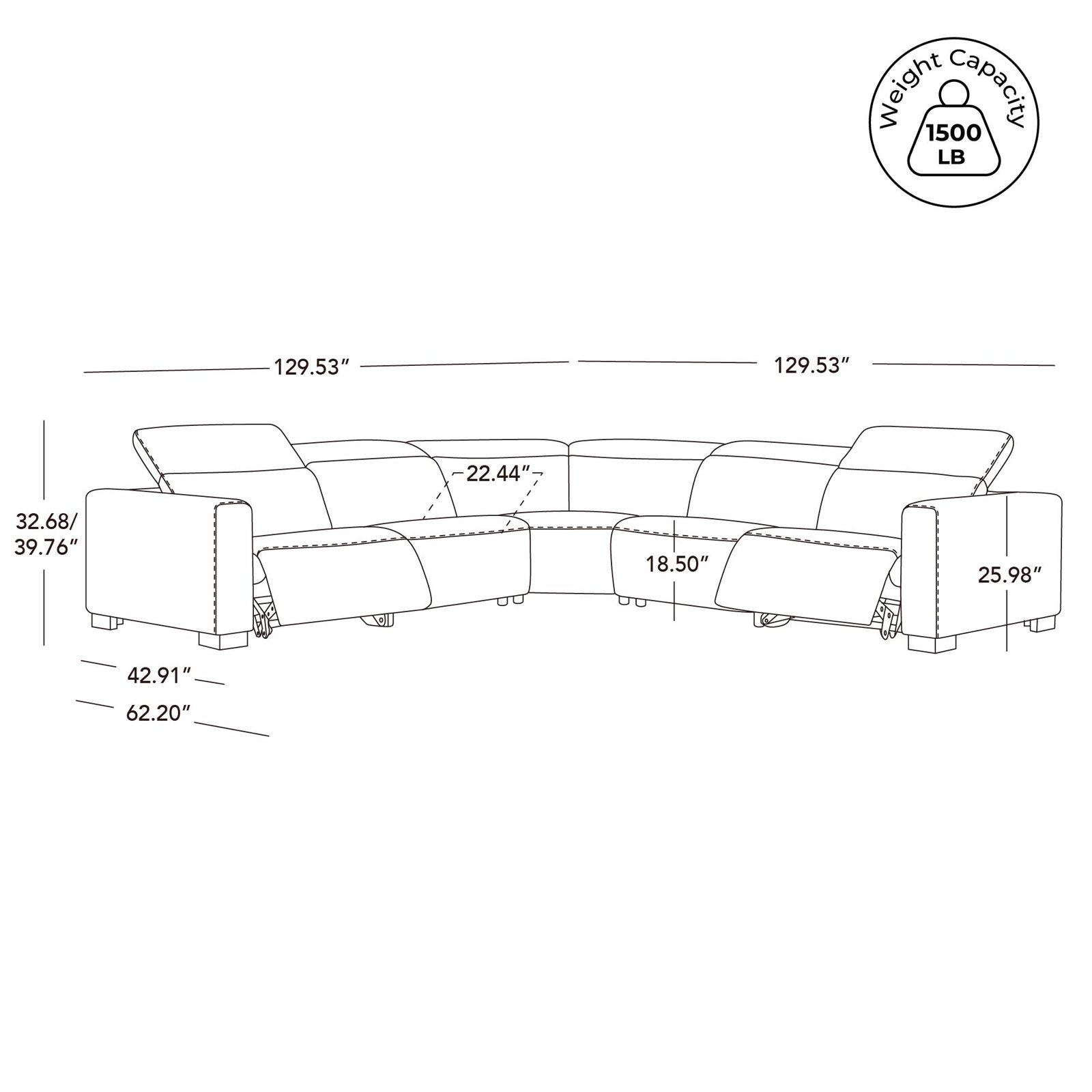 Upholstered Power Reclining Sofa With Adjustable Headrest, Marin Twig Performance Linen Blend