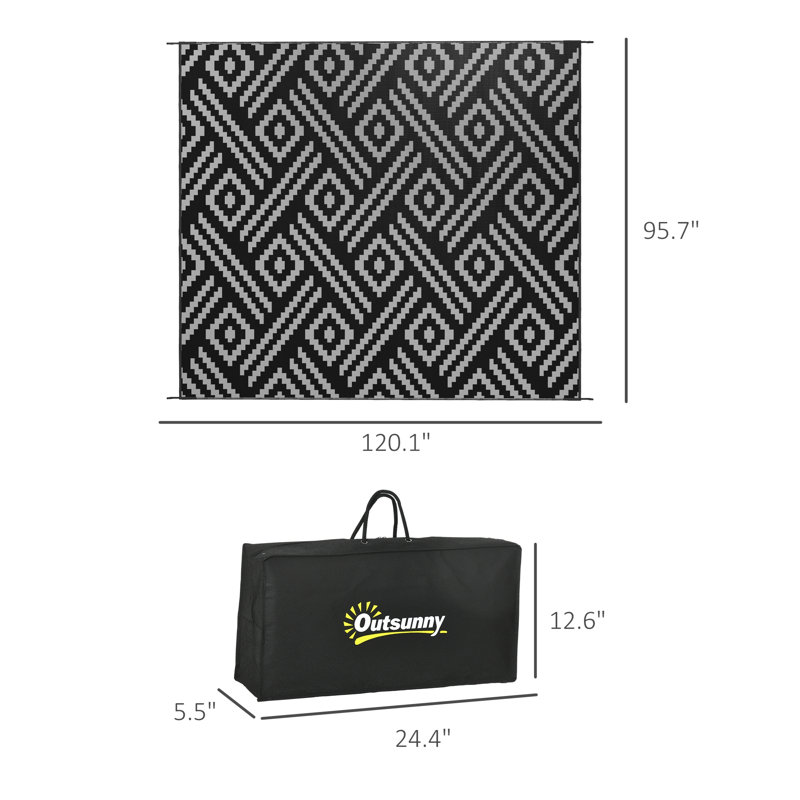 Tapis d'extérieur réversible, Rectangulaire 10 pi x 8 pi