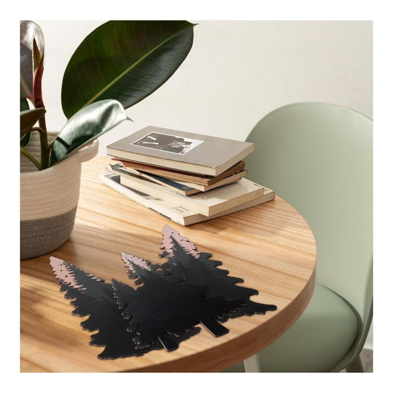 Wooden Pine Tree Wall Art Set