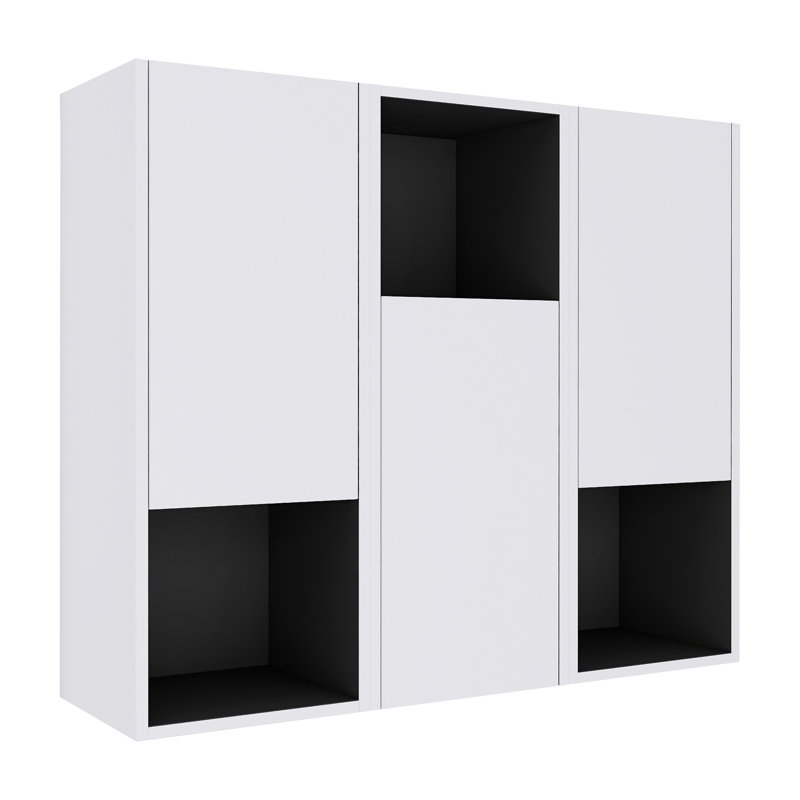 Armoire de rangement flottante murale pour salle de bain avec tablette et porte