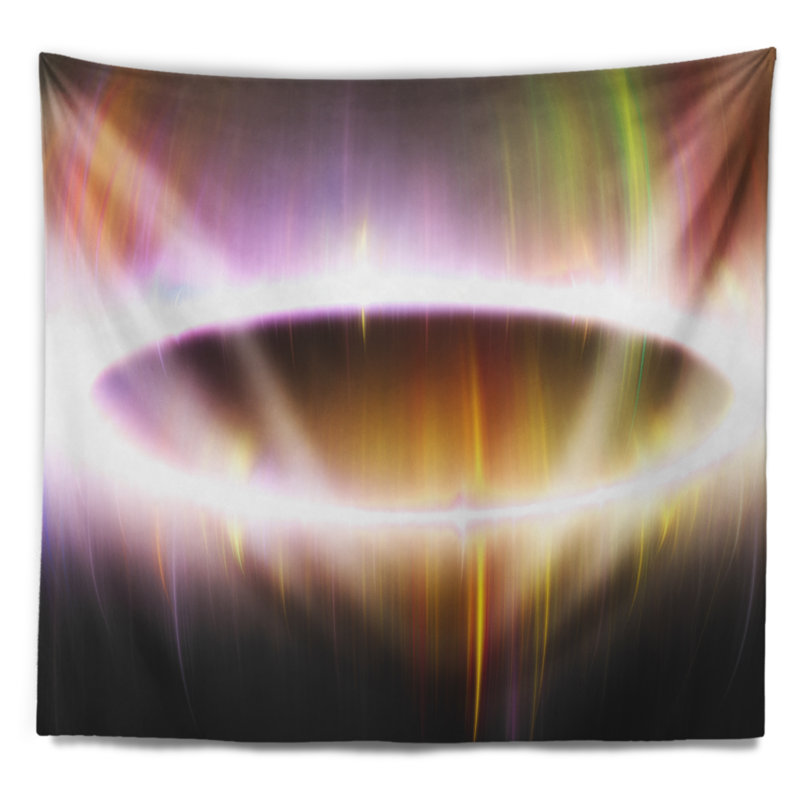 Très grand ovale ovale tapisserie northern lights, H 32 po x l 39 po