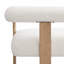 Causeuse ronde avec accoudoirs (beige et naturel)-130105559