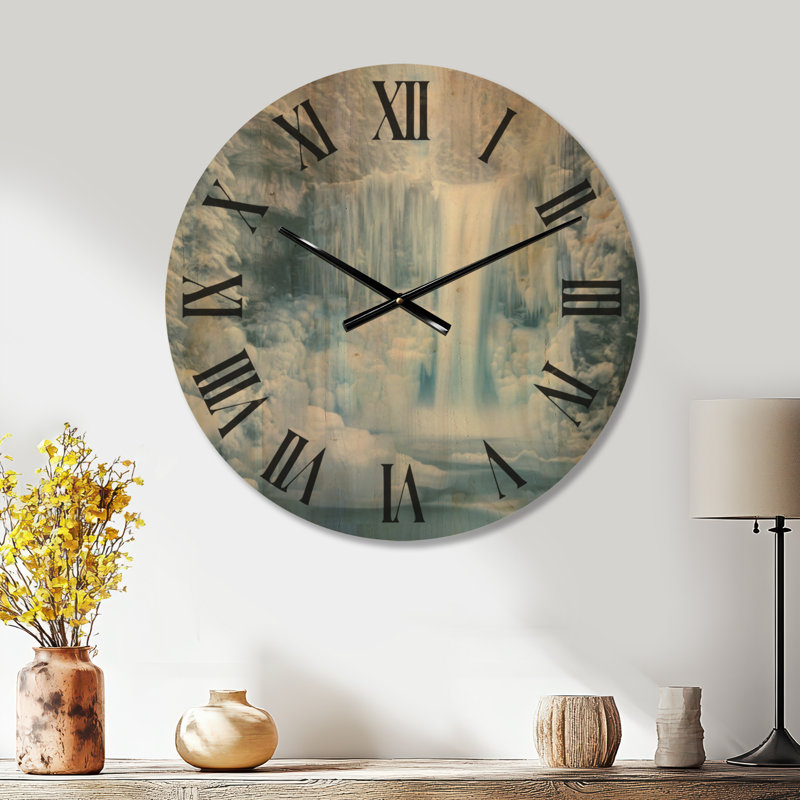 Horloge murale surdimensionnée en bois - Glacier cascade, Large