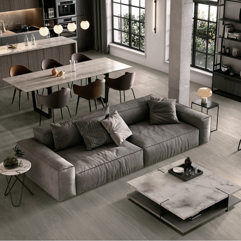 Regatta 24 in. x 48 in. Lappato Porcelain Stone Look Floor and Wall Tile, Stone