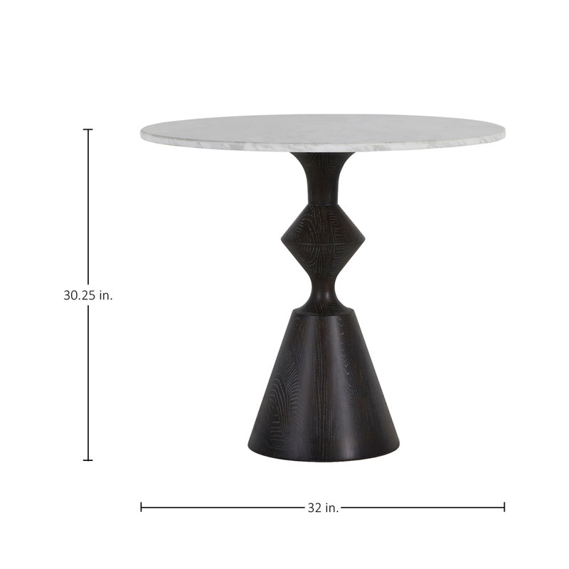Benedict 32" Genuine Marble Pedestal Dining Table