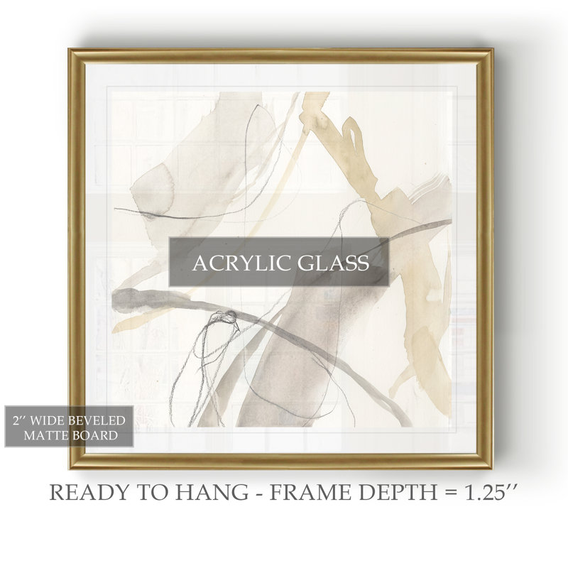 Neutral Momentum II '- reproduction d'art sur toile, Impression encadrée, H 34 po x l 34 po, Doré