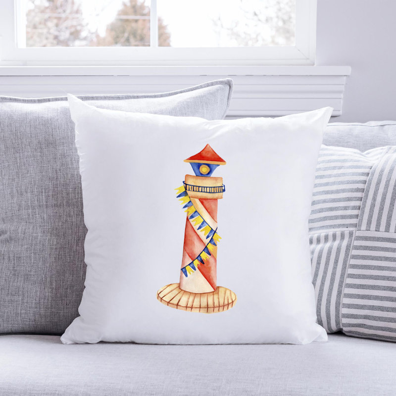 Nautical Sea Life_256 - Coussin décoratif en polyester, H 20 po x l 20 po
