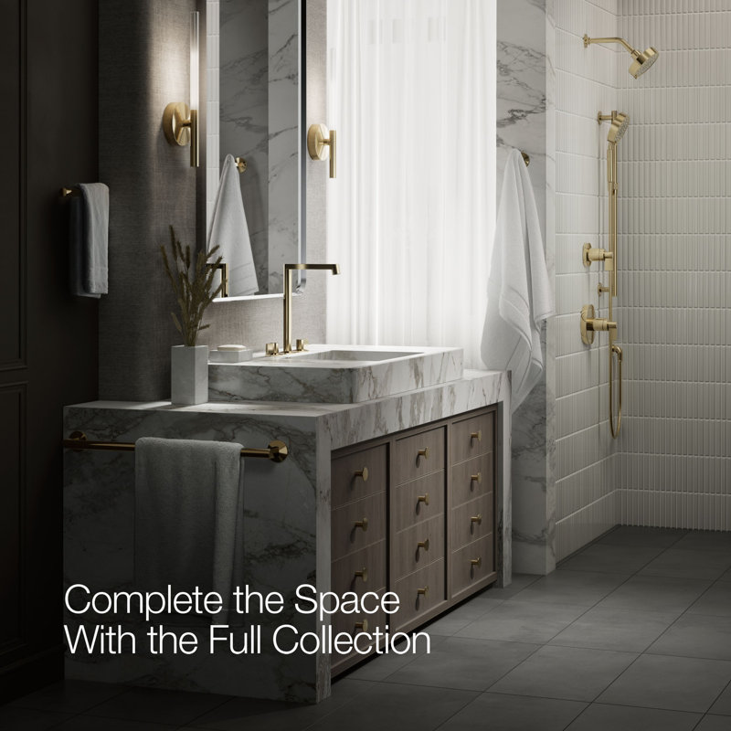 Components Tallbathroom Sink Spout with Row Design, Vibrant French Gold