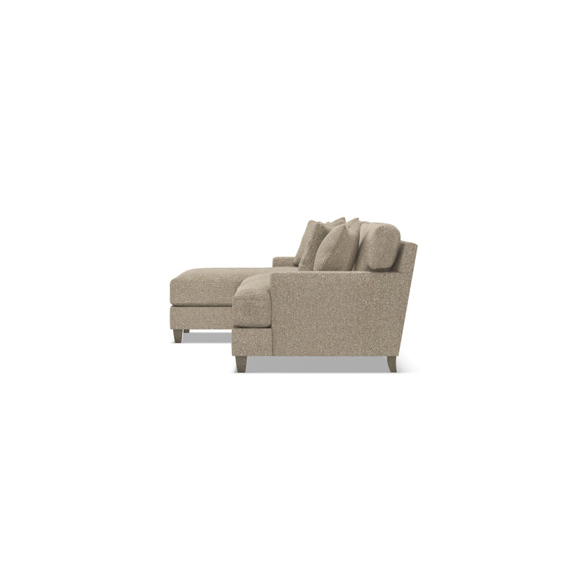 Mila Chaise Sectional, Light Brown Polyester, 33.5" H x 101" W x 61" D, Left Hand Facing